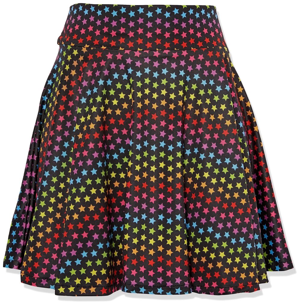 5438 Rainbow Stars Print Stretch Lycra Skirt 5X